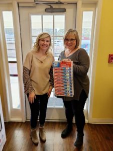 TOOTHBRUSH DONATIONS AT DALLAS DENTAL SMILES.