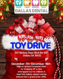 Toys For Tots flyer at Dallas Dental Smiles